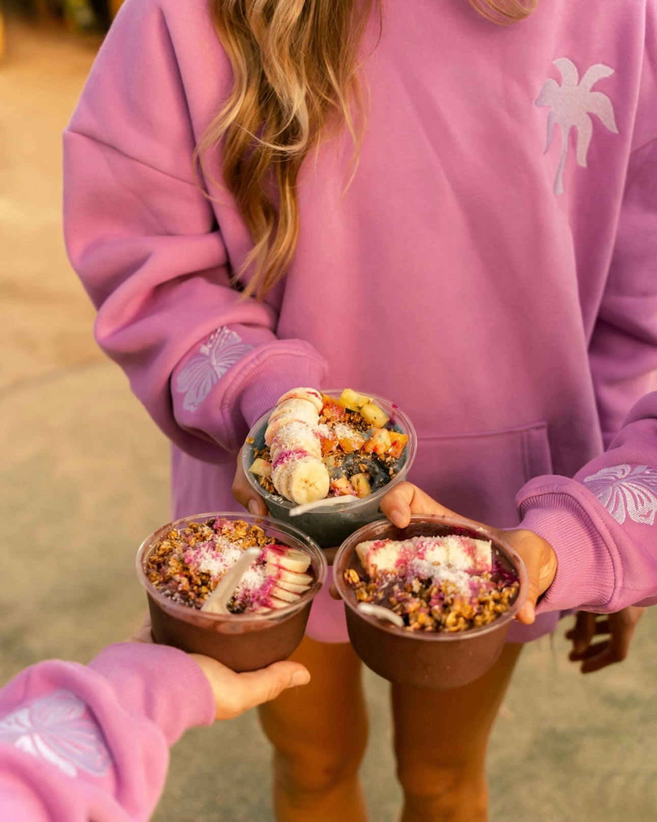 Everything Comes in Waves Hoodie with Embroidery | Pink Palm Puff